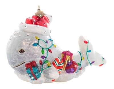 Jay Strongwater Christmas Whale Ornament Jewel SDH20060-250, MPN: SDH20060-250, 848510042277