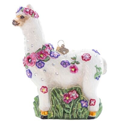 Jay Strongwater Flowery Llama Ornament Jewel SDH20059-250, MPN: SDH20059-250, 848510042321