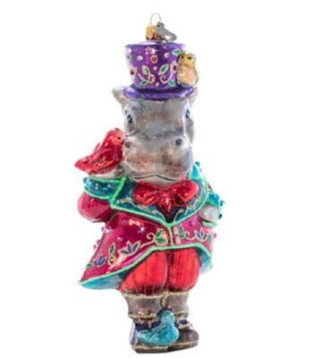 Jay Strongwater Fancy Hippo Glass Ornament Jewel SDH20065-250, MPN: SDH20065-250, 848510042314