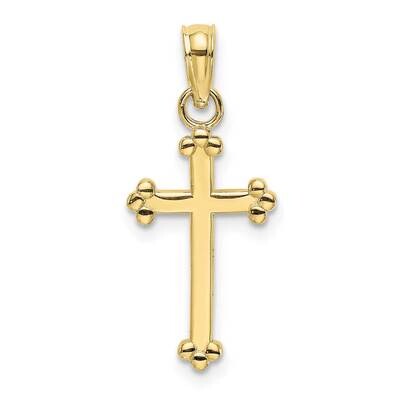 Beaded Cross 10k Gold Polished 10K8442, MPN: 10K8442,