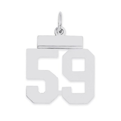 Pendant Number 59 Polished Sterling Silver Small QSS59, MPN: QSS59, 883957101521