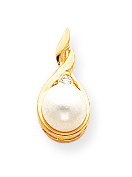 7mm Cultured Pearl Diamond pendant 14k Gold XP246PL/AA, MPN: XP246PL/AA, 883957204796