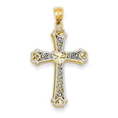 Hearts Cross Pendant 14k Two-Tone Gold C3847, MPN: C3847, 886774617664