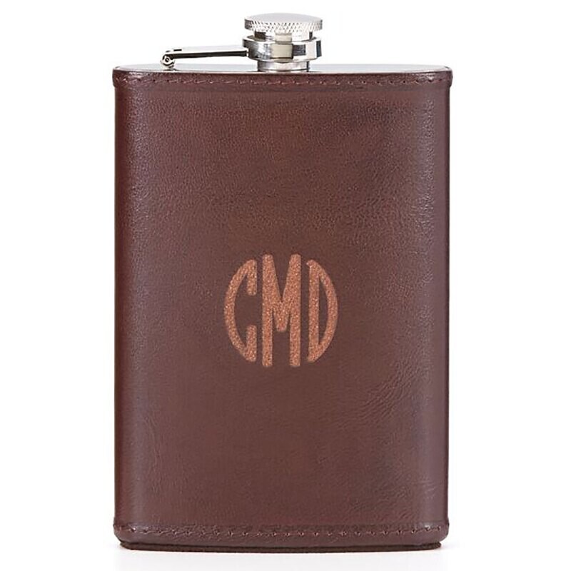 Reed and Barton Hudson Leather Flask