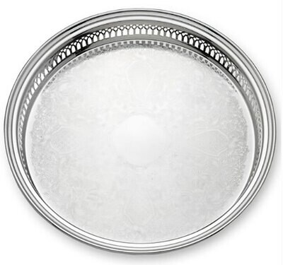 Reed and Barton Gallery Round Tray, MPN: 410, 735092078711