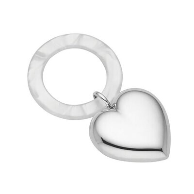 Reed and Barton Micaela Heart Silverplate Rattle, MPN: 885006, 735092263186