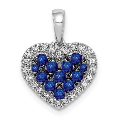 .31 Sapphire Heart Pendant 14k White Gold Diamond PM5268-SA-013-WA, MPN: PM5268-SA-013-WA, 88395734…