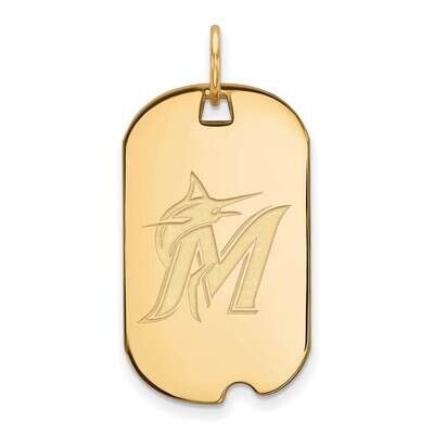 MLB Miami Marlins Small Dog Tag Pendant Gold-plated Sterling Silver GP025MIN, MPN: GP025MIN, 883957…