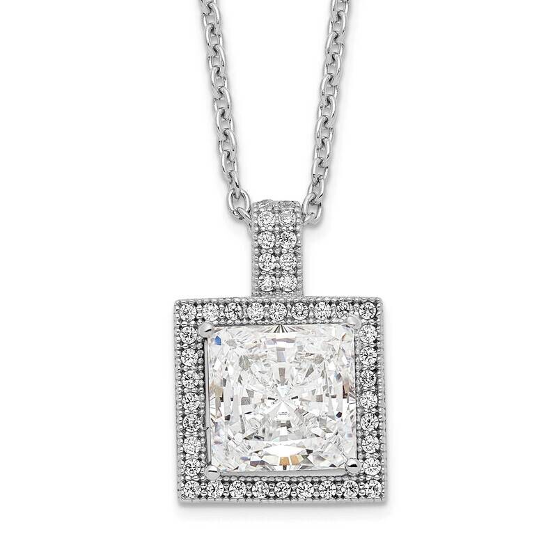 Necklace Sterling Silver Rhodium-plated CZ Diamond QMP899-18