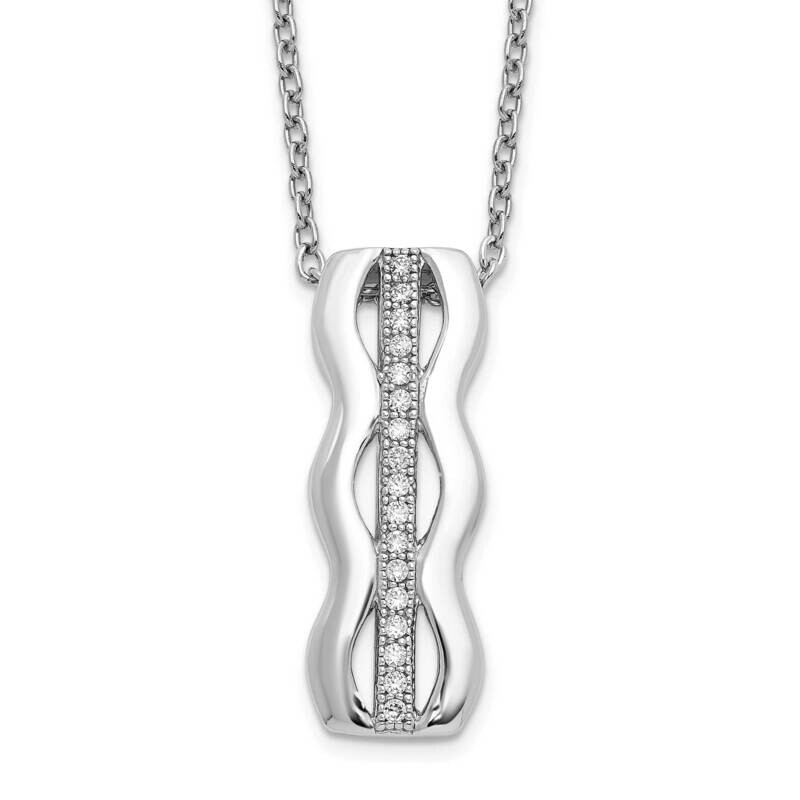 Necklace Sterling Silver Rhodium-plated CZ Diamond QMP879-18