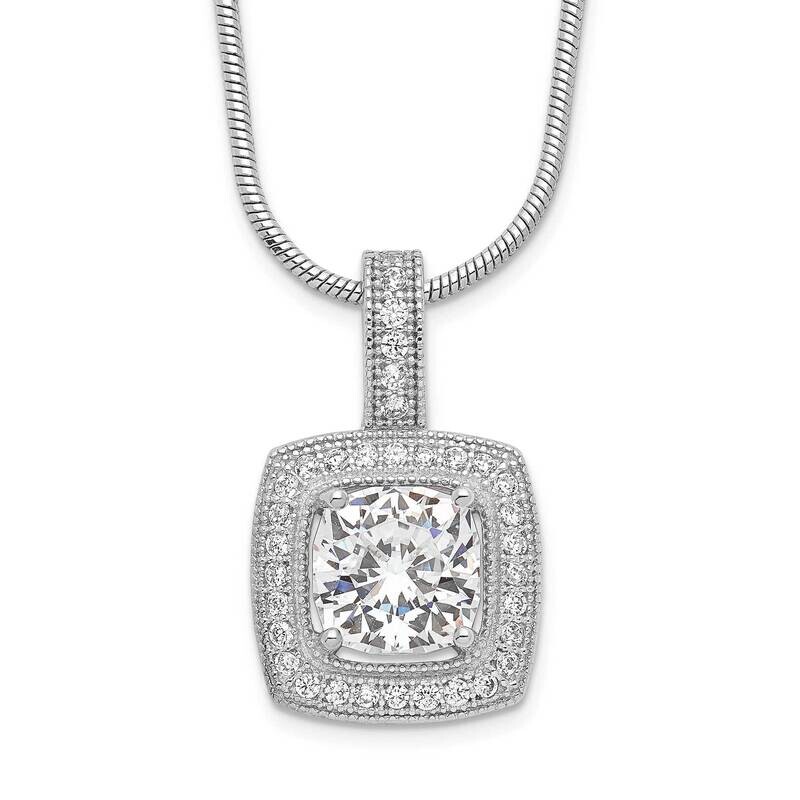 Necklace Sterling Silver Rhodium-plated CZ Diamond QMP902-18