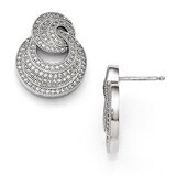 Circles Post Earrings Sterling Silver &amp; Cubic Zirconia Polished QMP964, MPN: QMP964, 191101470622