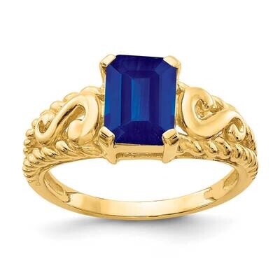 8x6mm Emerald Cut Sapphire Ring 14k Gold Y4677S, MPN: Y4677S, 883957585567