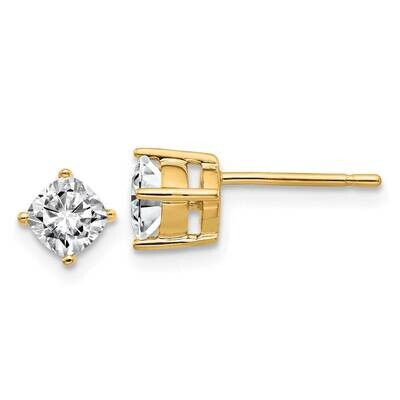 3/4ct. 4.5mm Cushion G H I True Light Moissanite Earrings 14k Gold YG4908-3MT, MPN: YG4908-3MT, 191…