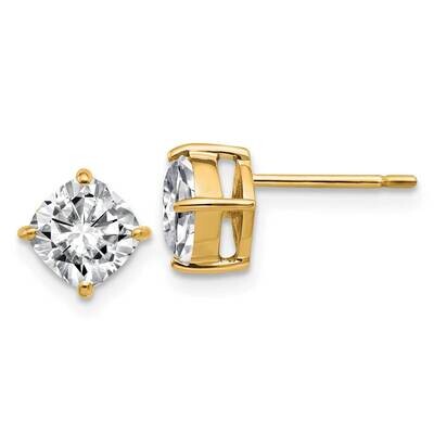 2.25ct. 6.0mm Cushion G H I True Light Moissanite Earrings 14k Gold YG4908-6MT, MPN: YG4908-6MT, 19…