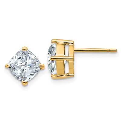 3.5ct. 7.0mm Cushion D E F Pure Light Moissanite Earrings 14k Gold YG4908-8MP, MPN: YG4908-8MP, 191…