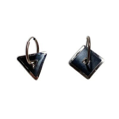 Acme Black Square &amp; Black Triangle Earrings JAO88E, MPN: JAO88E