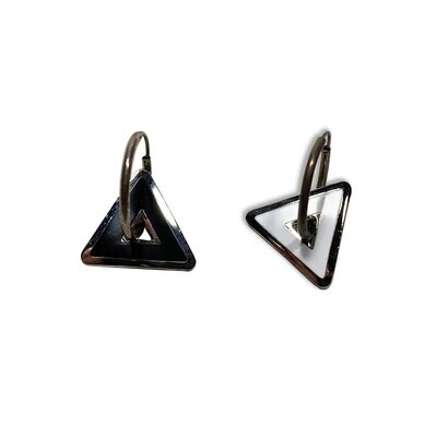 Acme Black &amp; White Triangle Earrings JAO94E, MPN: JAO94E