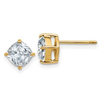 2.25ct. 6.0mm Cushion D E F Pure Light Moissanite Earrings 14k Gold YG4908-6MP, MPN: YG4908-6MP, 19…