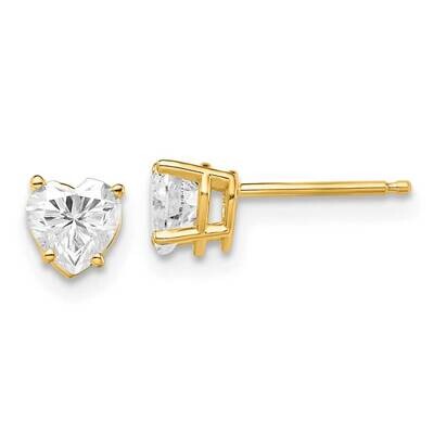 1ct. 5.0mm Heart G H I True Light Moissanite Earrings 14k Gold YG395-3MT, MPN: YG395-3MT, 191101898…