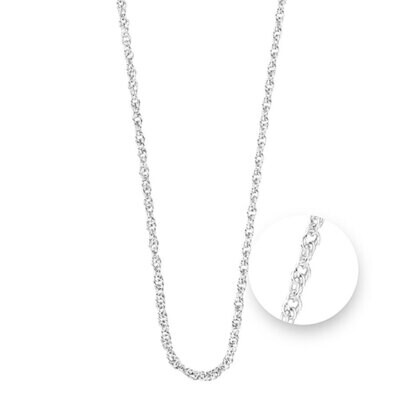 Nikki Lissoni Twisted Silver Plated Necklace 75cm Compatible With Pendant N1044S75, MPN: N1044S75,
