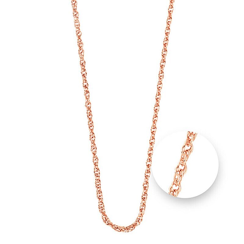 Nikki Lissoni Twisted Rose Gold Plated Necklace 75cm Compatible With Pendant N1044RG75