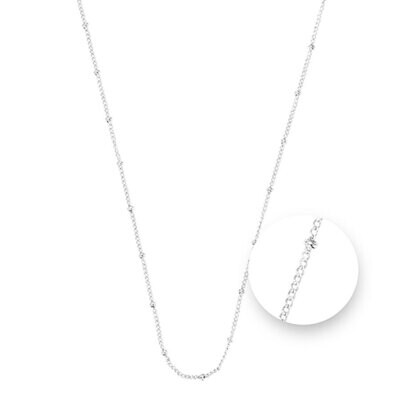 Nikki Lissoni Ball Silver Plated Necklace 45cm Compatible With Pendant N1043S45, MPN: N1043S45,