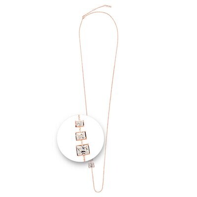 Nikki Lissoni Square Stones Rose Gold Plated Necklace 80cm Compatible With Pendant N1034RG80, MPN: …