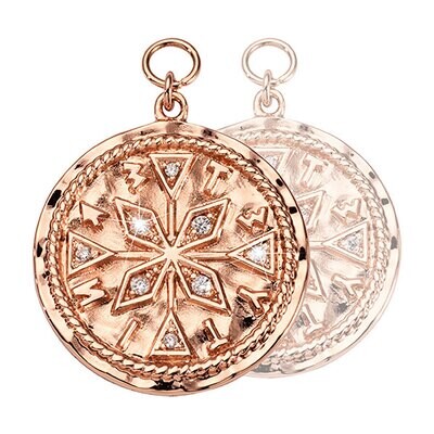 Nikki Lissoni Old Character Earring Coins Rose Gold Plated 19mm Coin EAC2087RGM, MPN: EAC2087RGM,