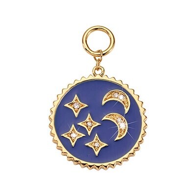 Nikki Lissoni Blue Night Charm Gold Plated 30mm Coinx20mm Coin DC1023G30, MPN: DC1023G30,