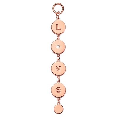 Nikki Lissoni Love Disc Charm Rose Gold Plated 60mm Coinx8mm Coin DC1016RG60, MPN: DC1016RG60,