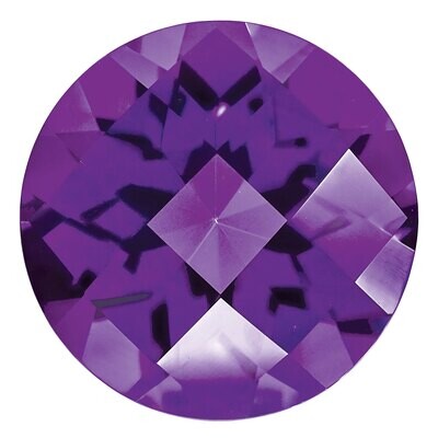 Amethyst 8mm Round Checkerboard AA Quality Gemstone AM-0800-RDX-AA, MPN: AM-0800-RDX-AA,