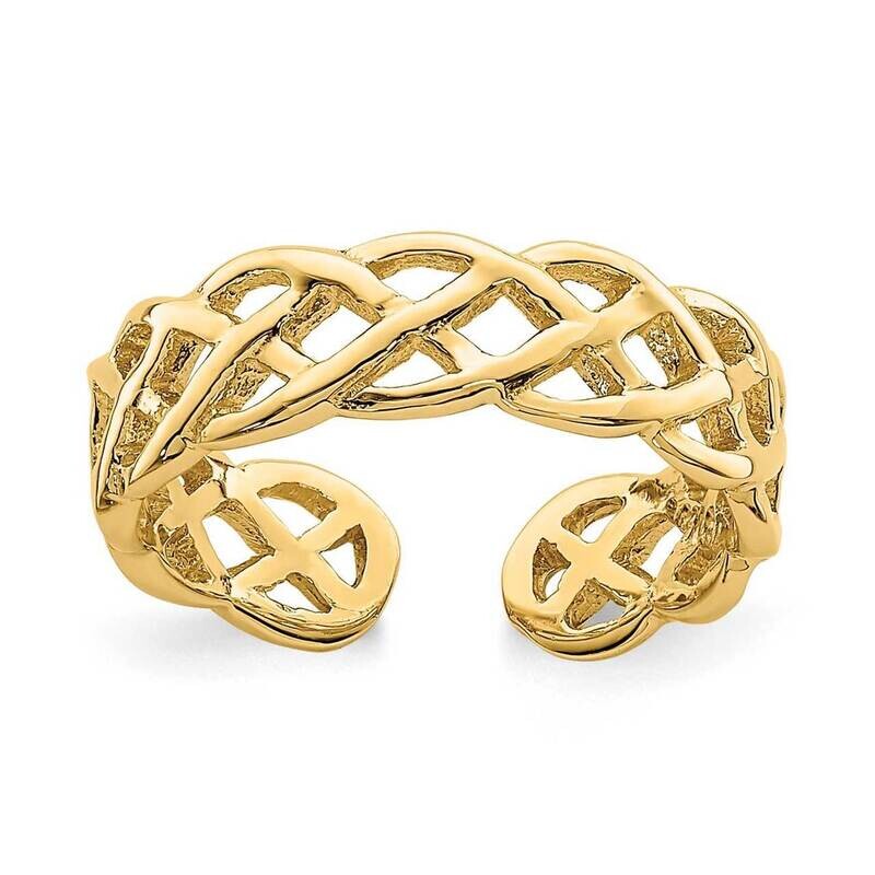 Braided Toe Ring 14k Gold Polished D4694