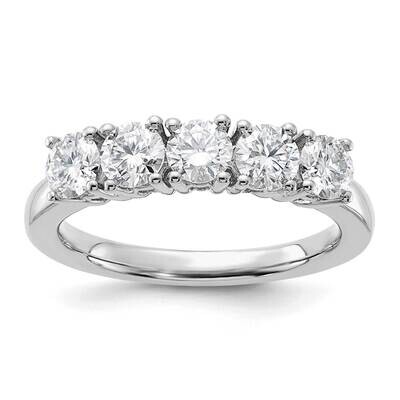 1ct Moissanite 5 Stone Band 14k White Gold RM3181B-110-WMT, MPN: RM3181B-110-WMT, 191101001598