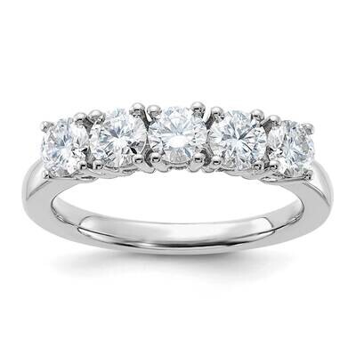 1ct Moissanite 5 Stone Band 14k White Gold RM3181B-110-WMP, MPN: RM3181B-110-WMP, 191101316548