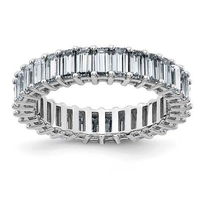Emerald-cut D E F Pure Light Moissanite Eternity Band 14k White Gold ET0042-340-6W4MP, MPN: ET0042-…