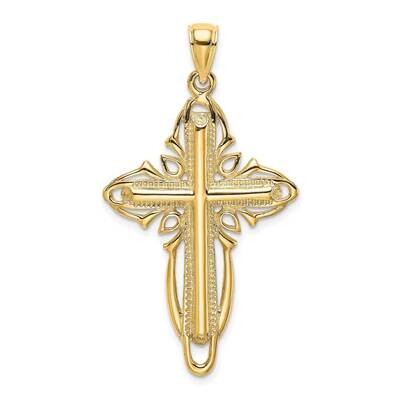 Cross 14k Gold Polished &amp; Textured K8403, MPN: K8403, 637218017041