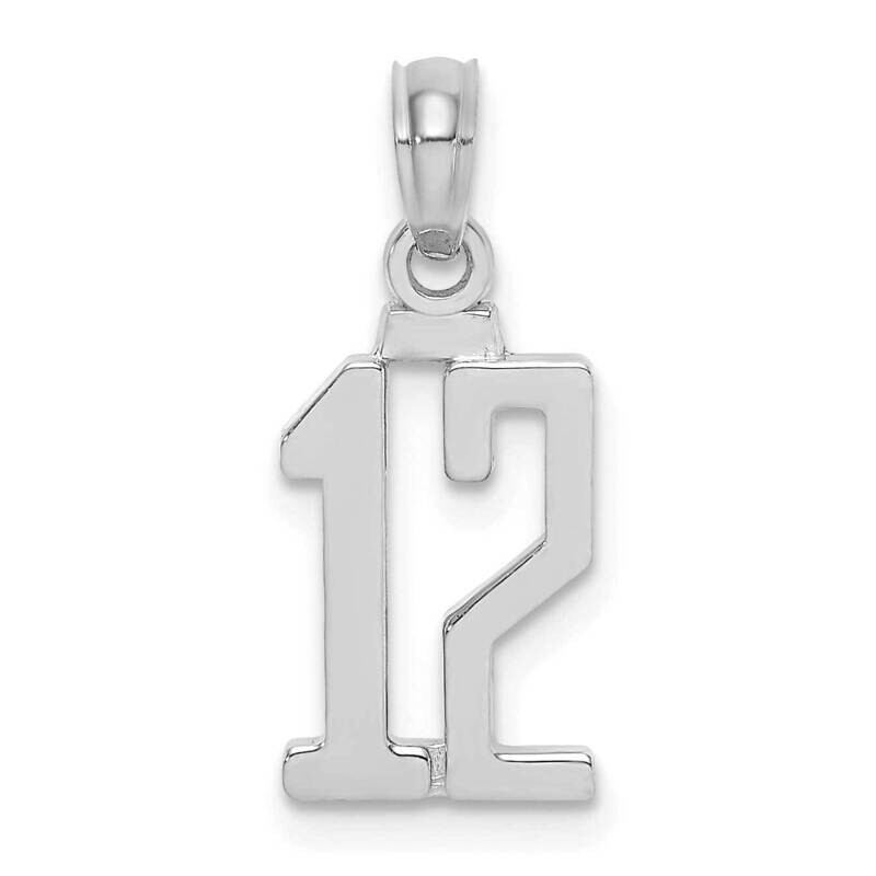 12 Block Style 14k White Gold NU12W