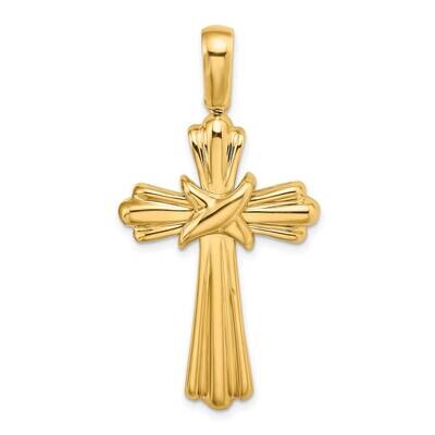 X Center Ribbed Cross 14k Gold K9716, MPN: K9716, 196904092828