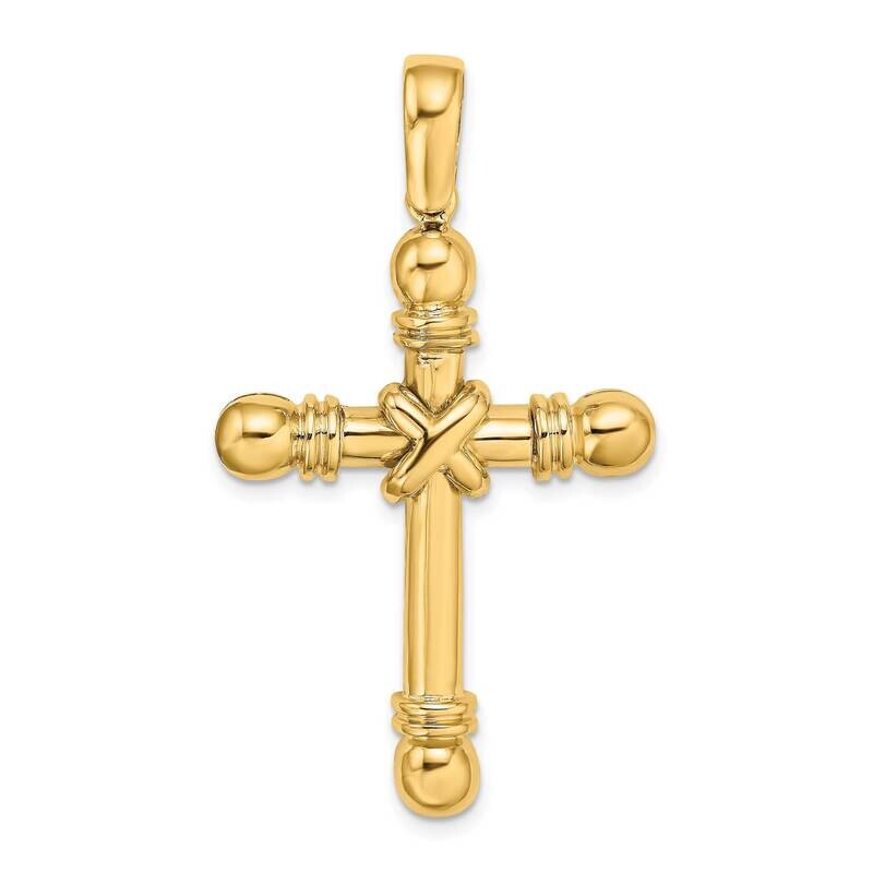 X Center with Rounded Ends Cross 14k Gold K9710