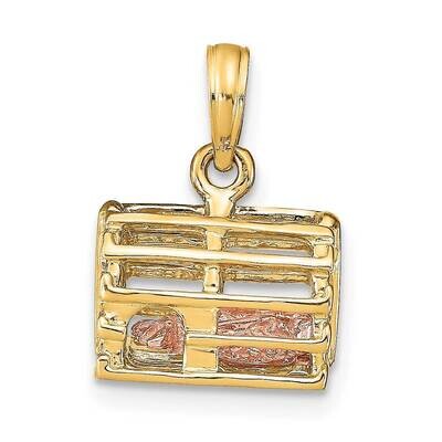 Moveable 3-D Lobster(Pink)In Trap 14k Two-tone Gold K9135, MPN: K9135, 637218048274