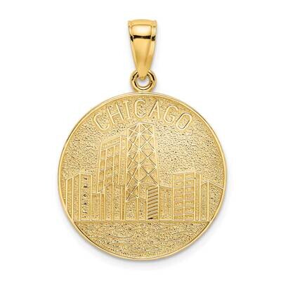 Chicago Skyline On Round Disc 14k Gold K7254, MPN: K7254, 637218071524