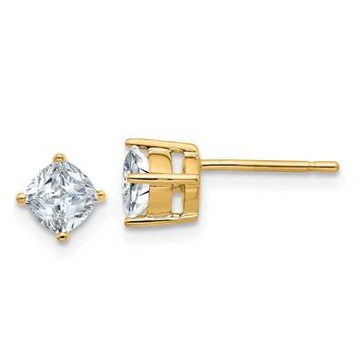 3/4ct. 4.5mm Cushion D E F Pure Light Moissanite Earrings 14k Gold YG4908-3MP, MPN: YG4908-3MP, 191…
