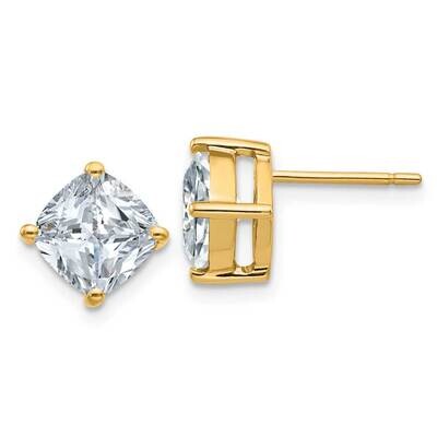 4ct. 7.5mm Cushion D E F Pure Light Moissanite Earrings 14k Gold YG4908-9MP, MPN: YG4908-9MP, 19110…