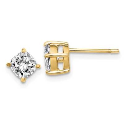 1ct. 5.0mm Cushion G H I True Light Moissanite Earrings 14k Gold YG4908-4MT, MPN: YG4908-4MT, 19110…