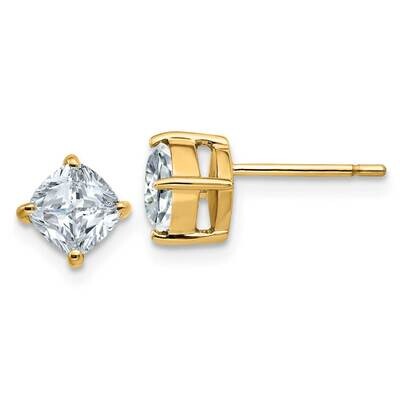 1.75ct. 5.5mm Cushion D E F Pure Light Moissanite Earrings 14k Gold YG4908-5MP, MPN: YG4908-5MP, 19…