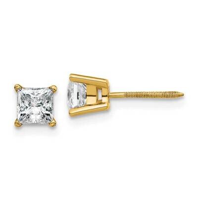 1ct. 4.5mm Princess G H I True Light Moissanite Earrings 14k Gold YG365-9MT, MPN: YG365-9MT, 191101…