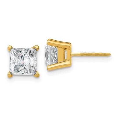 3ct. 6.5mm Princess G H I True Light Moissanite Earrings 14k Gold YG365-13MT, MPN: YG365-13MT, 1911…