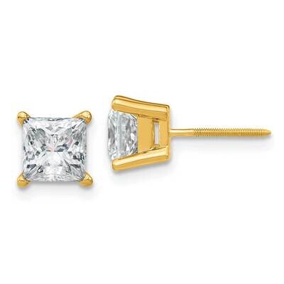 2.5ct. 6.0mm Princess G H I True Light Moissanite Earrings 14k Gold YG365-12MT, MPN: YG365-12MT, 19…
