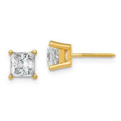1.5ct. 5.0mm Princess G H I True Light Moissanite Earrings 14k Gold YG365-10MT, MPN: YG365-10MT, 19…